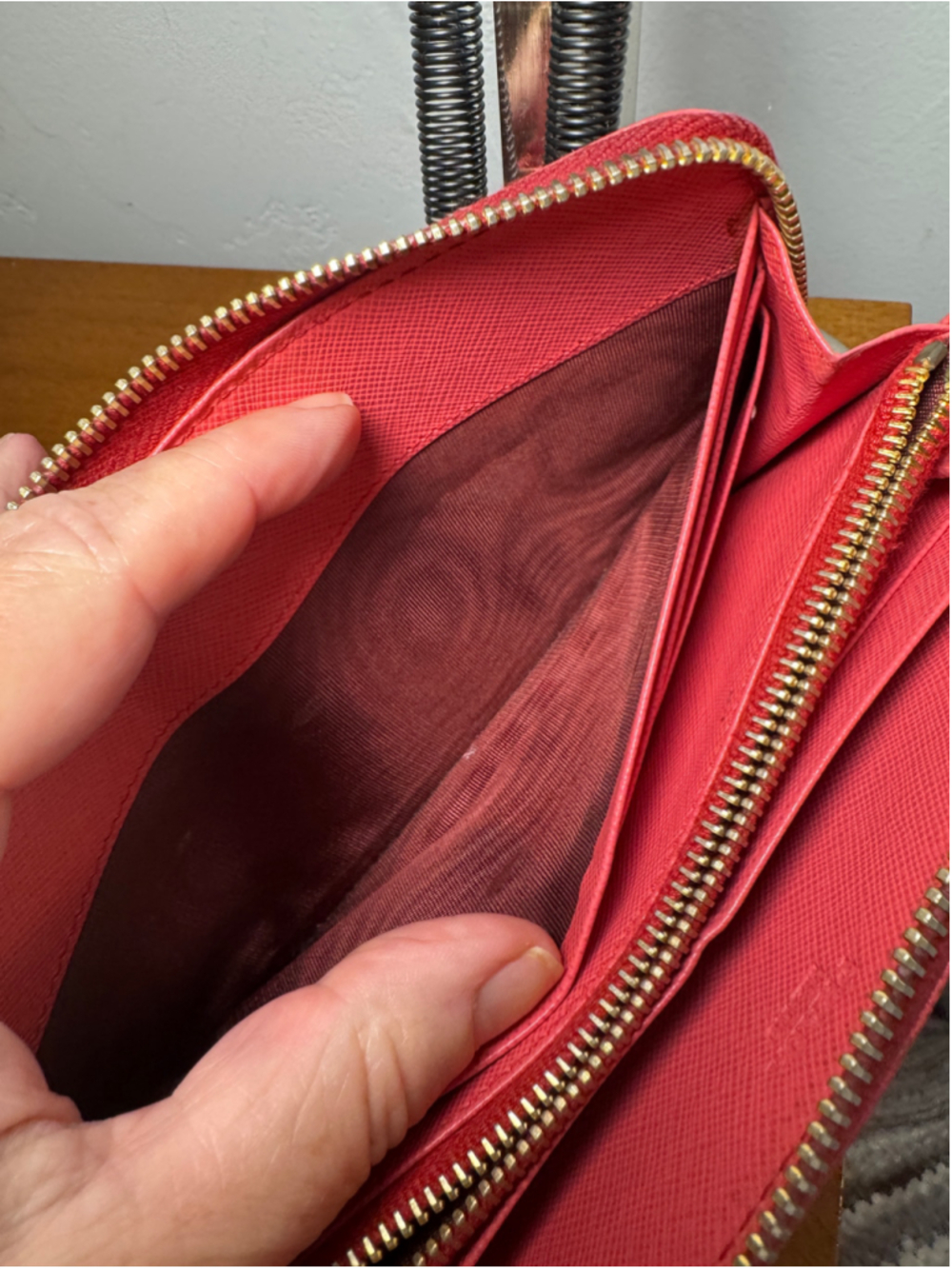 Prada Bow Long Wallet Dark Coral Pink - Picture 8 of 14